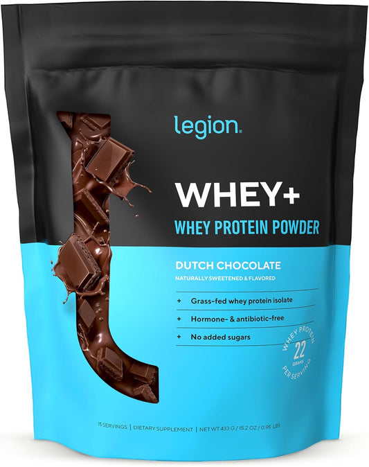Whey+ Protein Whey Isolate from Grass Fed Cows - Whey Protein Isolate Powder Low Calorie, Non-Gmo, Sugar Free, Lactose and Gluten Free, All Natural Protein Powder for Men & Women (15 Servings)